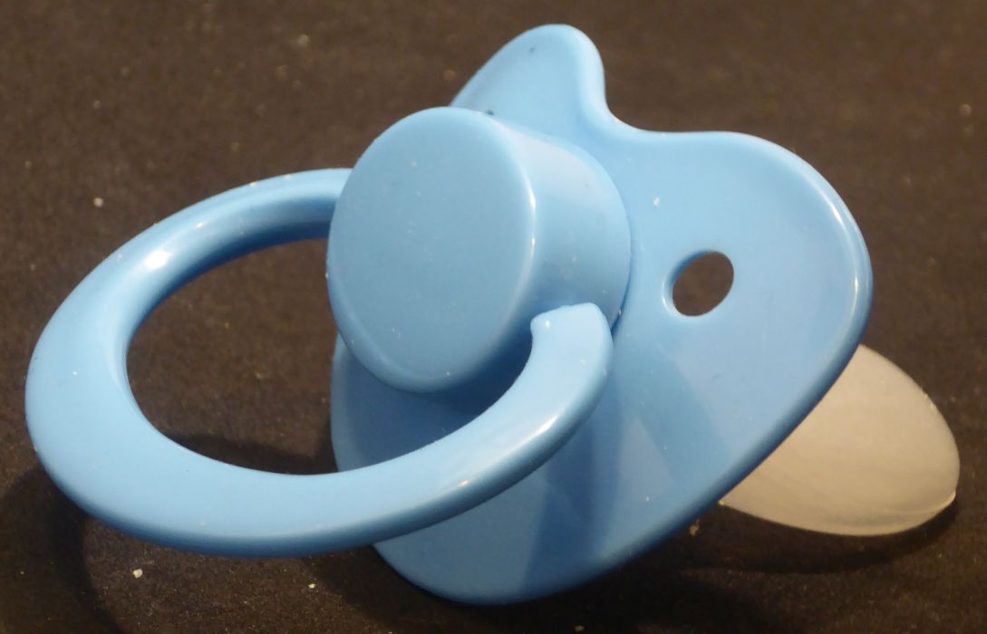 Baby blue Adult Sized Shield,  Pacifier, with Latex or Silicon teat