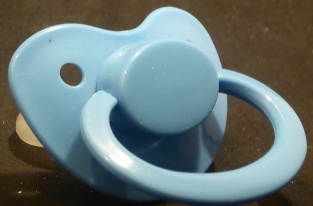 Baby blue Adult Sized Shield,  Pacifier, with Latex or Silicon teat