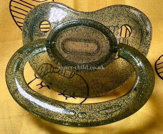 Transparent Green Sparkly Pacifier