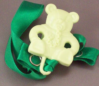Green Teddy with dummy / Green Ribbon Dummy Clip