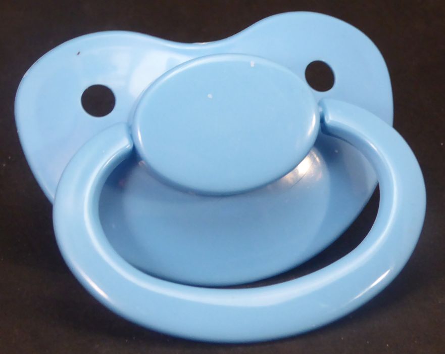 Baby blue Adult Sized Shield,  Pacifier, with Latex or Silicon teat