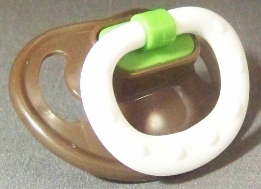 brown coloured ?NUK Style? Pacifier, Dummy, Soother, modified with nuk 4 or 5 teat