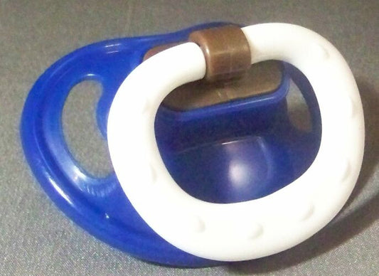 royal blue coloured "NUK Style" Pacifier, Dummy, Soother, modified with nuk 4 or 5 teat