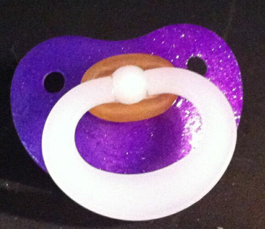 NUK Pacifier hand decorated in PURPLE