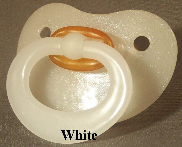 NUK Pacifier hand decorated in WHITE