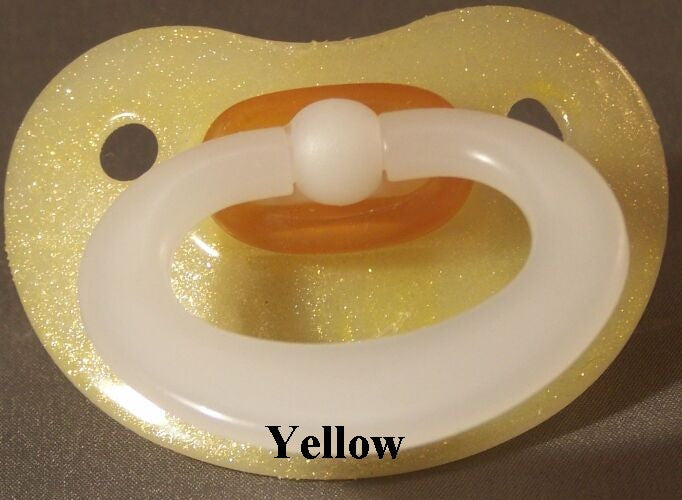 NUK Pacifier hand decorated in YELLOW