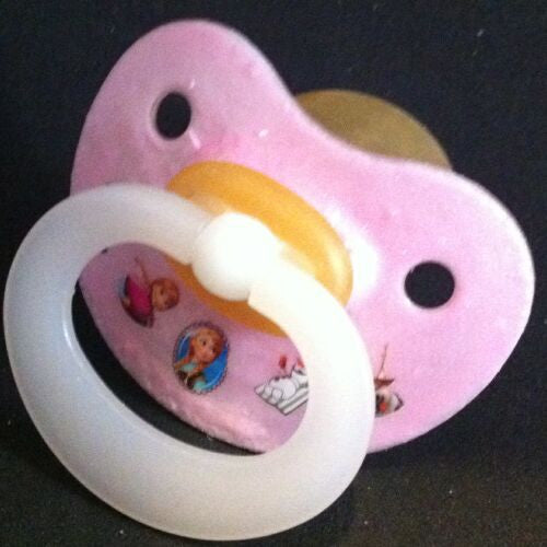 NUK pacifier hand decorated with Disney Frozen Characters