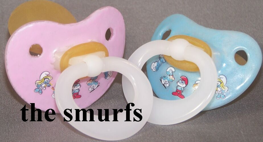 NUK Pacifier decorated with The Smurfs.