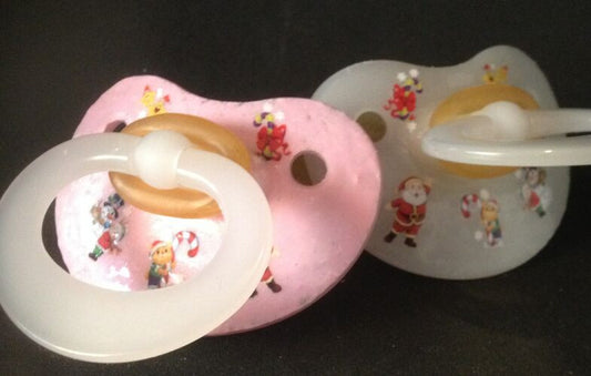NUK pacifier hand decorated with Christmas